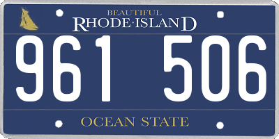 RI license plate 961506