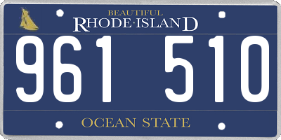RI license plate 961510