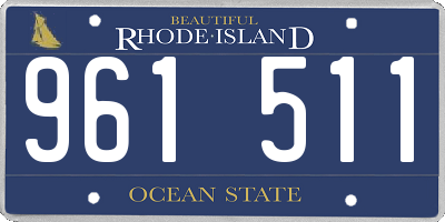 RI license plate 961511