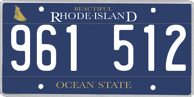 RI license plate 961512