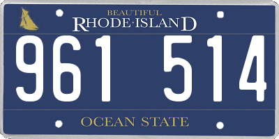 RI license plate 961514