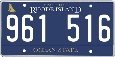 RI license plate 961516