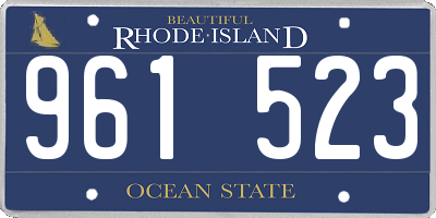 RI license plate 961523