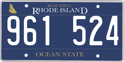 RI license plate 961524