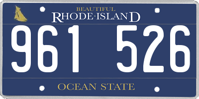 RI license plate 961526