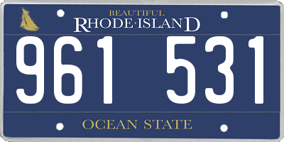 RI license plate 961531