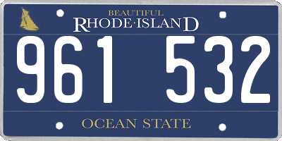 RI license plate 961532