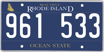 RI license plate 961533