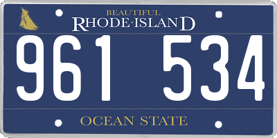 RI license plate 961534