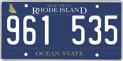 RI license plate 961535
