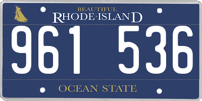 RI license plate 961536