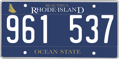 RI license plate 961537