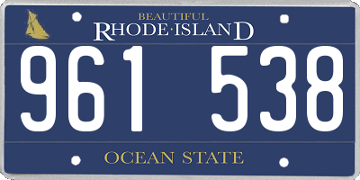 RI license plate 961538