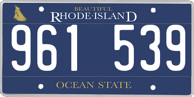 RI license plate 961539