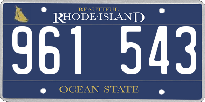 RI license plate 961543