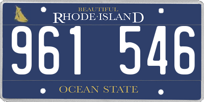 RI license plate 961546