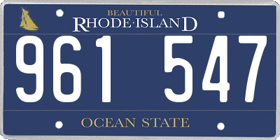 RI license plate 961547
