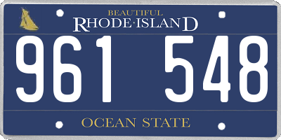 RI license plate 961548