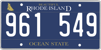 RI license plate 961549