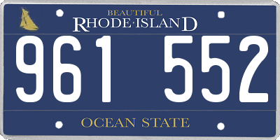 RI license plate 961552