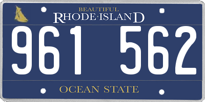 RI license plate 961562