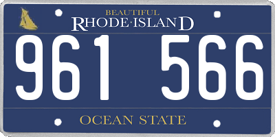 RI license plate 961566
