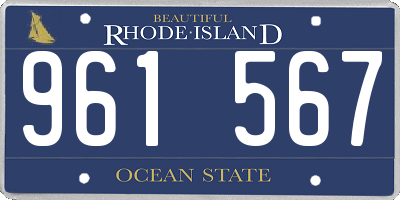 RI license plate 961567