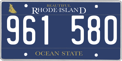 RI license plate 961580