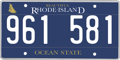 RI license plate 961581