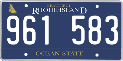 RI license plate 961583