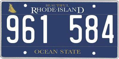 RI license plate 961584