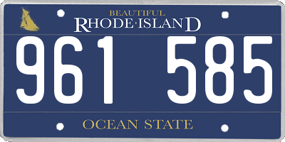 RI license plate 961585