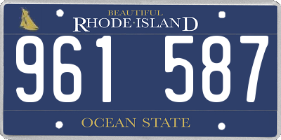 RI license plate 961587
