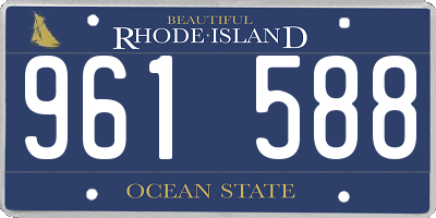 RI license plate 961588