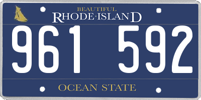 RI license plate 961592
