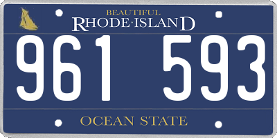 RI license plate 961593
