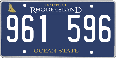 RI license plate 961596