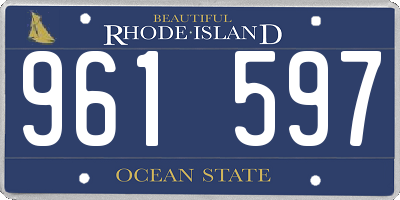 RI license plate 961597