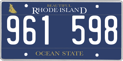 RI license plate 961598