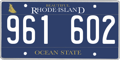 RI license plate 961602