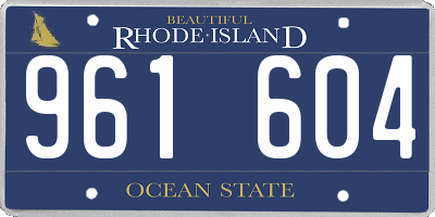 RI license plate 961604