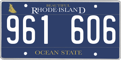 RI license plate 961606