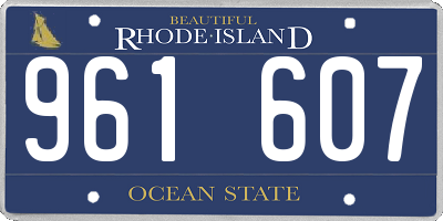 RI license plate 961607