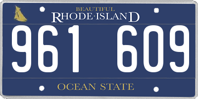 RI license plate 961609