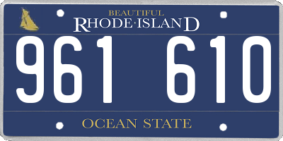 RI license plate 961610