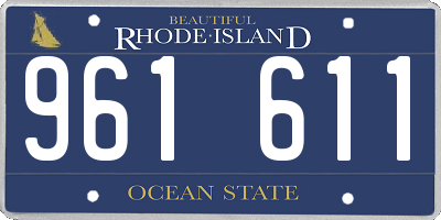 RI license plate 961611