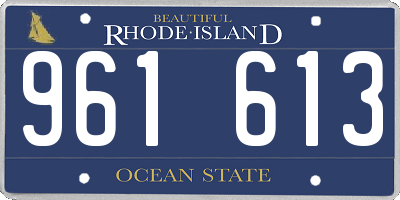 RI license plate 961613