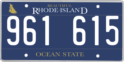 RI license plate 961615