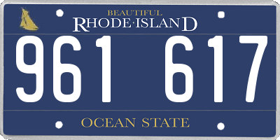 RI license plate 961617