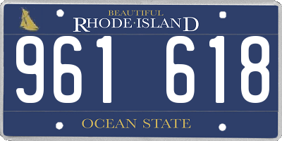 RI license plate 961618